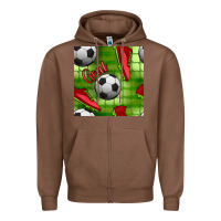 Chestnut soccer shoes goal seamless pattern Zipper Hoodie - BundleAndBundleShop