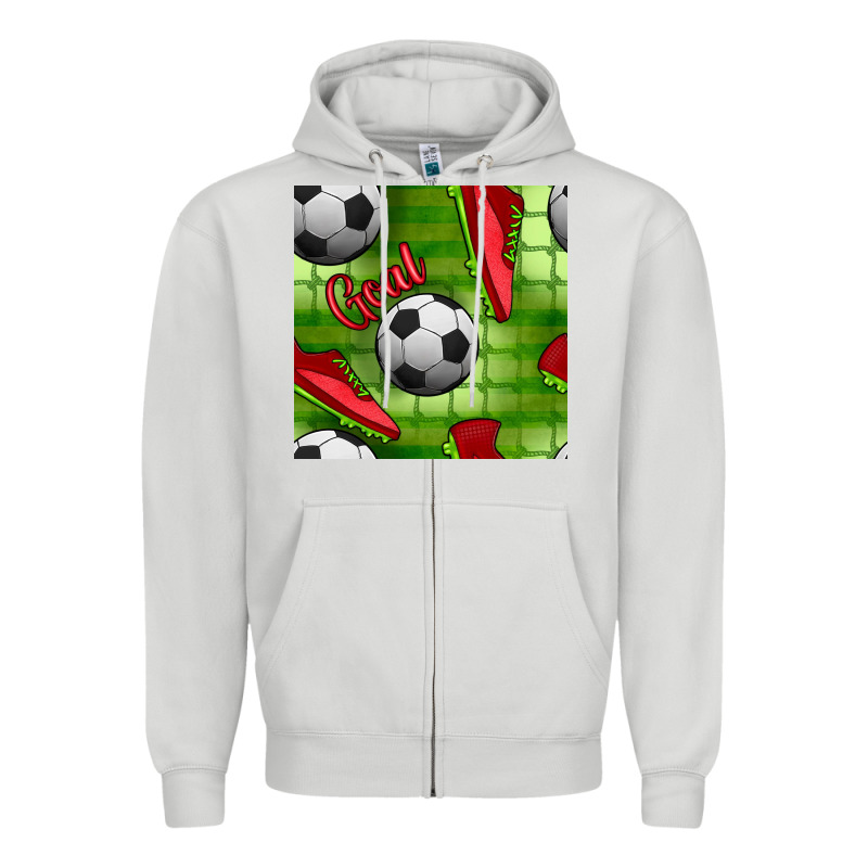 Soccer Shoes Goal Seamless Pattern Zipper Hoodie by BundleAndBundleShop | Teevron