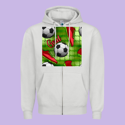 Soccer Shoes Goal Seamless Pattern Zipper Hoodie Designed By Bundleandbundleshop
