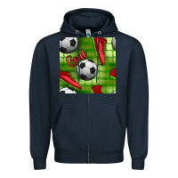 Navy soccer shoes goal seamless pattern Zipper Hoodie - BundleAndBundleShop