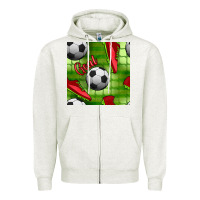 Oatmeal Heather soccer shoes goal seamless pattern Zipper Hoodie - BundleAndBundleShop