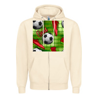 Sandshell soccer shoes goal seamless pattern Zipper Hoodie - BundleAndBundleShop