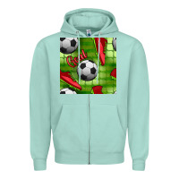 Seafoam soccer shoes goal seamless pattern Zipper Hoodie - BundleAndBundleShop