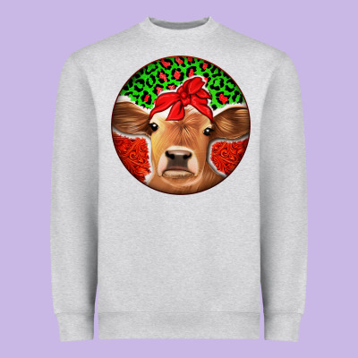 Christmas Cow Heavyweight Sweatshirt Designed By Jasminsmagicworld