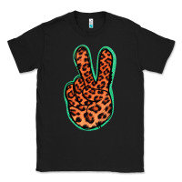 Black Orange Leopard Peace Sign Classic Tee - Jasminsmagicworld
