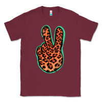 Burgundy Orange Leopard Peace Sign Classic Tee - Jasminsmagicworld