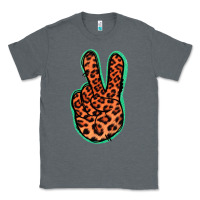 Charcoal Heather Orange Leopard Peace Sign Classic Tee - Jasminsmagicworld