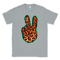 Heather Grey Orange Leopard Peace Sign Classic Tee - Jasminsmagicworld