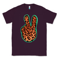 Plum Orange Leopard Peace Sign Classic Tee - Jasminsmagicworld