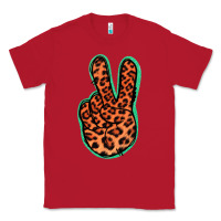 Red Orange Leopard Peace Sign Classic Tee - Jasminsmagicworld