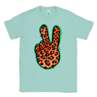 Seafoam Orange Leopard Peace Sign Classic Tee - Jasminsmagicworld