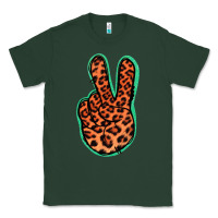 Sports Green Orange Leopard Peace Sign Classic Tee - Jasminsmagicworld