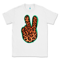 White Orange Leopard Peace Sign Classic Tee - Jasminsmagicworld