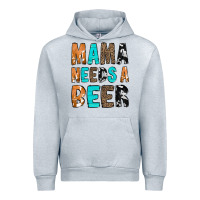 Heather Grey Mama Needs a Beer Urban Hoodie - CowCowDesign