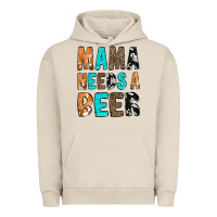Pigment French Oak Mama Needs a Beer Urban Hoodie - CowCowDesign