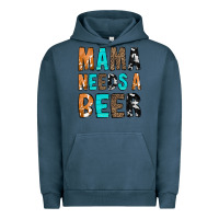 Pigment Midnight Navy Mama Needs a Beer Urban Hoodie - CowCowDesign