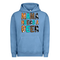 Pigment Pebble Blue Mama Needs a Beer Urban Hoodie - CowCowDesign