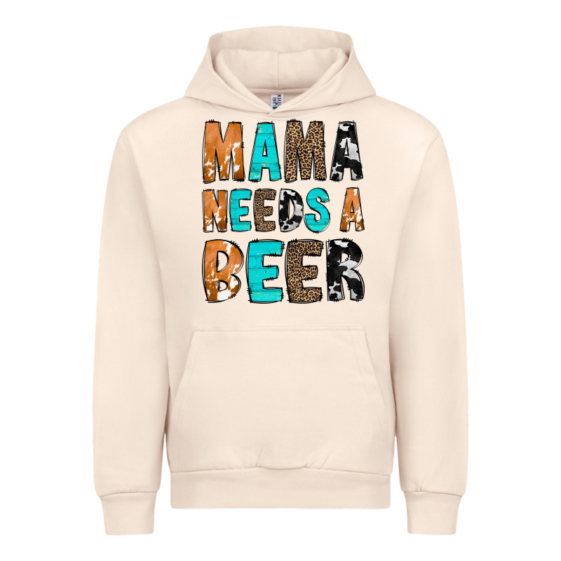 Mama Needs A Beer Urban Hoodie by CowCowDesign | Teevron