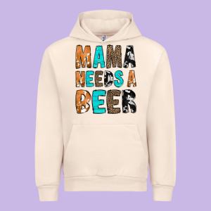 Mama Needs A Beer Urban Hoodie Designed By Cowcowdesign