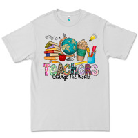 Dove Grey Teachers Change The World Premium Tee - CowhideDigitalArt