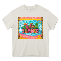 Cream hello summer Heavy Core Tee - Zillion Design Studio