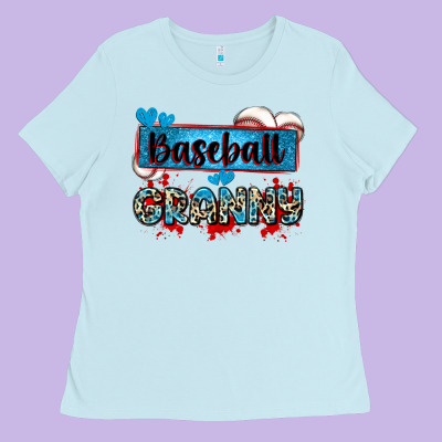 Baseball Granny With Leopard Ladies Tee Designed By Zillion Design Studio