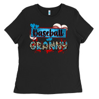 Black baseball granny with leopard Ladies Tee - Zillion Design Studio