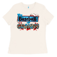 Bone baseball granny with leopard Ladies Tee - Zillion Design Studio