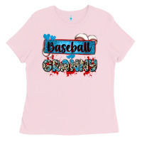 Bubblegum Pink baseball granny with leopard Ladies Tee - Zillion Design Studio