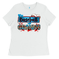 White baseball granny with leopard Ladies Tee - Zillion Design Studio