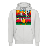 Dove Grey soccer winner cup and vuvuzela with serape seamless pattern Zipper Hoodie - BundleAndBundleShop