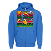 True Royal soccer winner cup and vuvuzela with serape seamless pattern Zipper Hoodie - BundleAndBundleShop