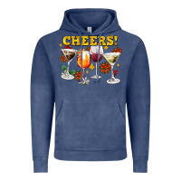 Vintage Denim Cheers Christmas Coctail Vintage Hoodie - AdoDesignShop