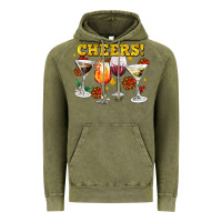 Vintage Olive Cheers Christmas Coctail Vintage Hoodie - AdoDesignShop