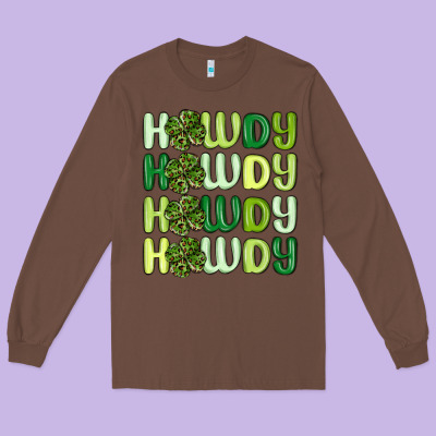 Howdy St Patrick S Day Long Sleeve Tee Designed By Maliassmallbusiness