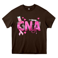 Chocolate Brown Breast Cancer CNA Certified Nursing Assistant Heavy Core Tee - texasbilliewilder
