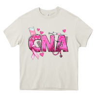 Cream Breast Cancer CNA Certified Nursing Assistant Heavy Core Tee - texasbilliewilder