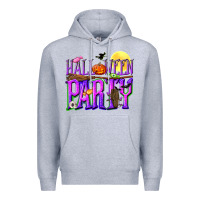 Heather Grey Halloween party Premium Hoodie - NancyCooperArtShop