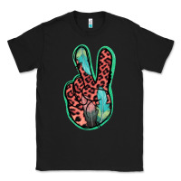 Black Feather Pink Leopard Peace Sign Classic Tee - Jasminsmagicworld