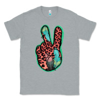 Heather Grey Feather Pink Leopard Peace Sign Classic Tee - Jasminsmagicworld
