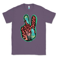 Lavender Feather Pink Leopard Peace Sign Classic Tee - Jasminsmagicworld