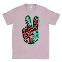 Lilac Feather Pink Leopard Peace Sign Classic Tee - Jasminsmagicworld