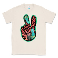 Natural Feather Pink Leopard Peace Sign Classic Tee - Jasminsmagicworld
