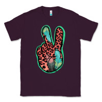 Plum Feather Pink Leopard Peace Sign Classic Tee - Jasminsmagicworld