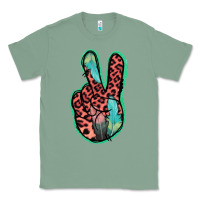 Sage Feather Pink Leopard Peace Sign Classic Tee - Jasminsmagicworld