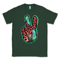 Sports Green Feather Pink Leopard Peace Sign Classic Tee - Jasminsmagicworld