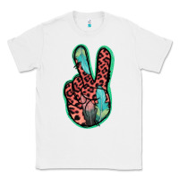 White Feather Pink Leopard Peace Sign Classic Tee - Jasminsmagicworld