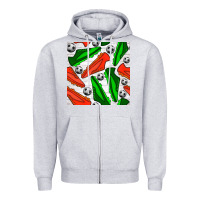 Heather Grey soccer shoes seamless pattern Zipper Hoodie - BundleAndBundleShop