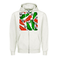 Oatmeal Heather soccer shoes seamless pattern Zipper Hoodie - BundleAndBundleShop