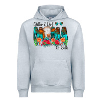 Heather Grey Glitter Dirt Mama Of Both Cow Flowers Urban Hoodie - CowCowDesign